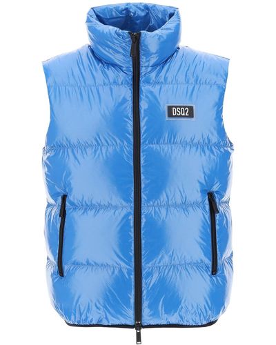 DSquared² Quilted Down Vest - Blue