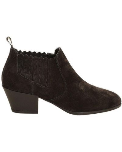 Hogan Block-Heeled Ankle Boots - Brown