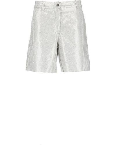 Ermanno Scervino Cotton Bermuda Shorts With Strass - White