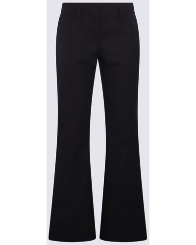Palm Angels Wool Blend Flared Trousers - Blue