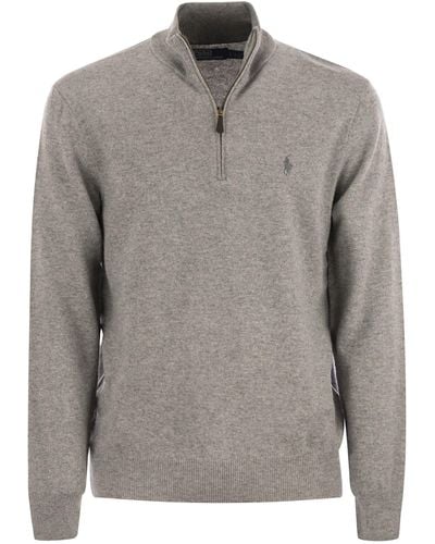 Polo Ralph Lauren Wool Pullover With Half Zip - Grey