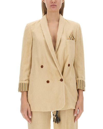 Alysi Double-Breasted Jacket - Natural