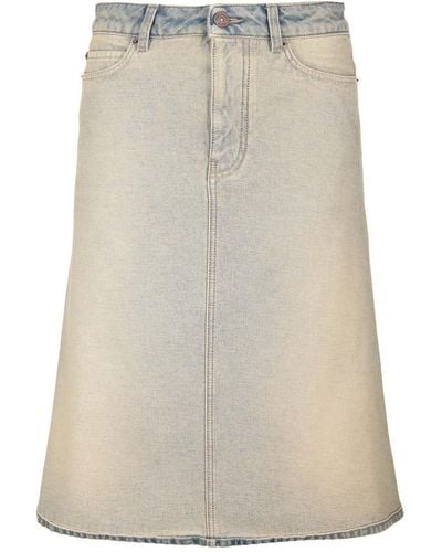 Balenciaga "inside-out" Midi Skirt - Natural