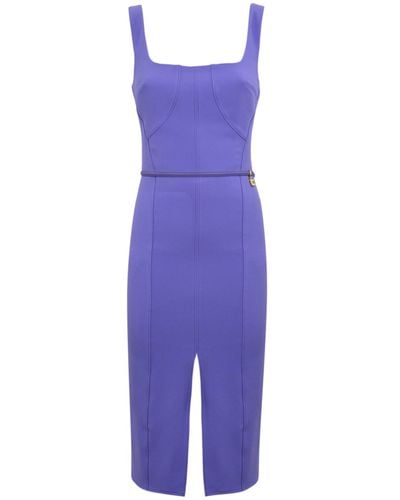Elisabetta Franchi Stretch Crepe Sheath Dress - Purple
