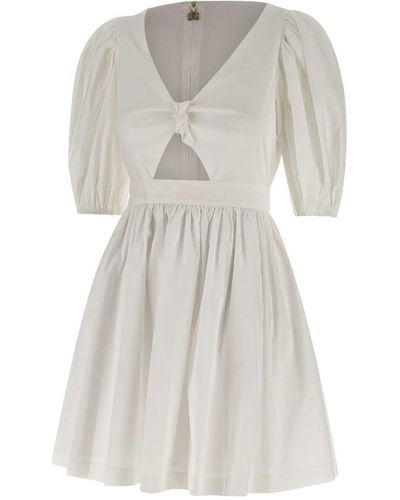 ROTATE BIRGER CHRISTENSEN Puff Sleeve Mini Cotton Dress - White