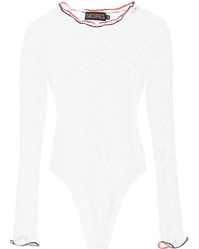 Siedres Dixie Stretch Lace Bodysuit - White