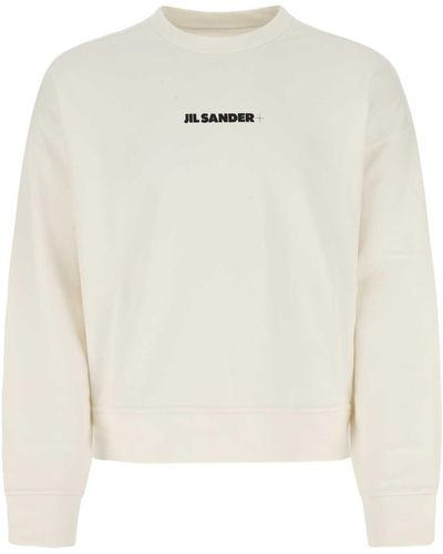 Jil Sander Ivory Cotton Oversize Sweatshirt - White