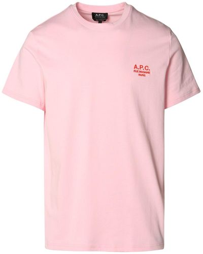 A.P.C. 'raymond' Pink Cotton T-shirt