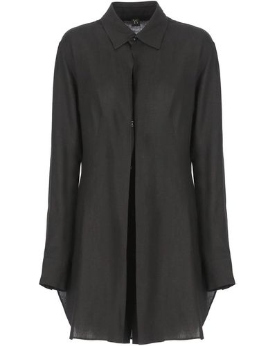 Y's Yohji Yamamoto Lines Blend Shirt - Black