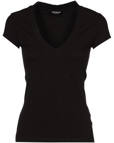 Dondup V-Neck Slim Fit T-Shirt - Black