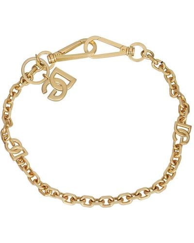 Dolce & Gabbana Logo Detail Brass Cuff Bracelet - Metallic