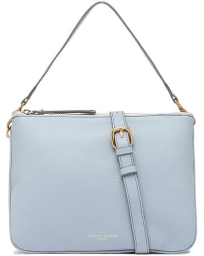 Gianni Chiarini Frida Leather Shoulder Bag - Blue