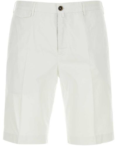 PT01 White Stretch Cotton Bermuda Shorts