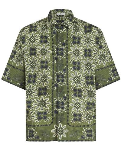 Etro Bowling Shirt With Medallion Print - Green