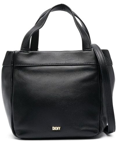 DKNY Logo-plaque Leather Crossbody Bag - Black