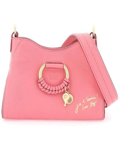 See By Chloé "Small Joan Shoulder Bag With Cross - Pink