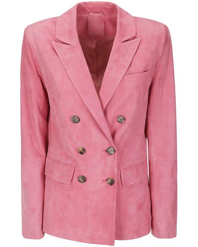 DESA NINETEENSEVENTYTWO Leather Blazer Jacket - Pink