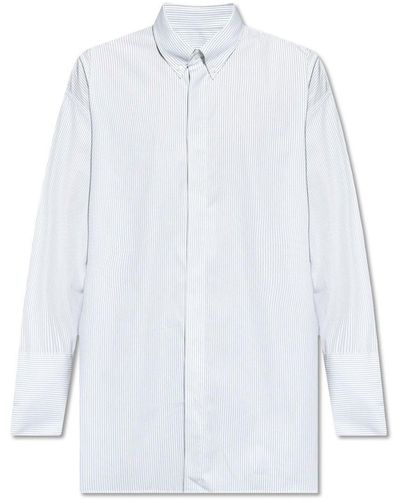 Ami Paris Pinstriped Long-Sleeved Shirt - White