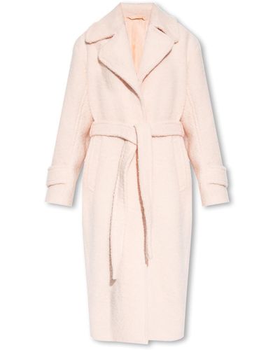 Acne Studios Belted Long Coat - Pink