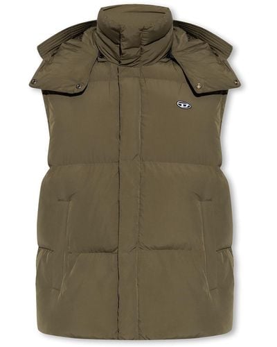 DIESEL W-rolfys Quilted Vest - Green
