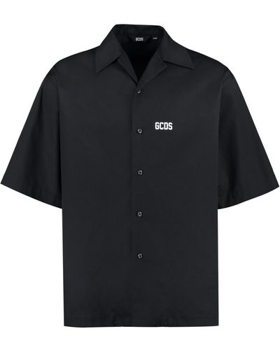 Gcds Short Sleeve Cotton Blend Shirt - Black