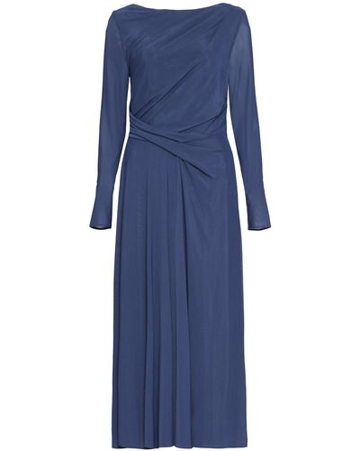 Talbot Runhof Draped Long Dress - Blue
