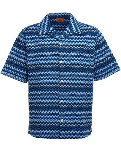 Missoni Short-sleeved Shirt Shirt, Blouse - Blue