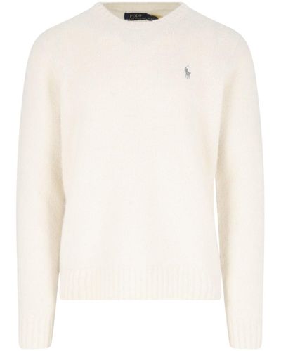 Polo Ralph Lauren Logo Crew Neck Sweater - White