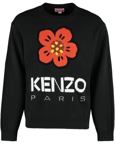 KENZO Long Sleeve Crew-neck Sweater - Black