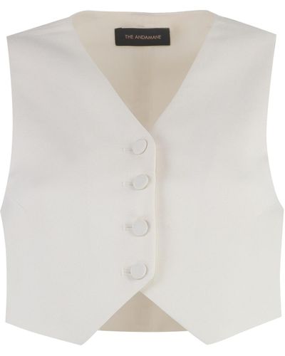 ANDAMANE Single-Breasted Vest - White