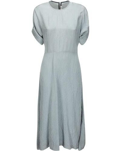 Victoria Beckham Cut Out Shoulder Midi Dress - Gray