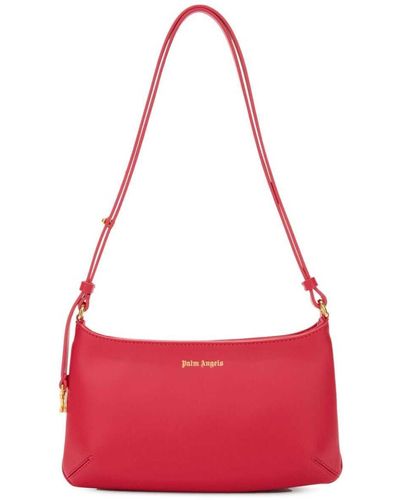 Palm Angels 'Lategram' Shoulder Bag With Laminated Logo Detail In - Red