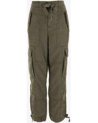 Ralph Lauren Lyocell And Linen Cargo Trousers - Green