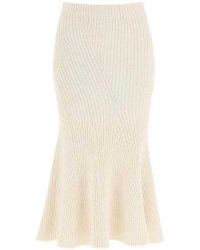 Moncler Knit Midi Skirt - Natural