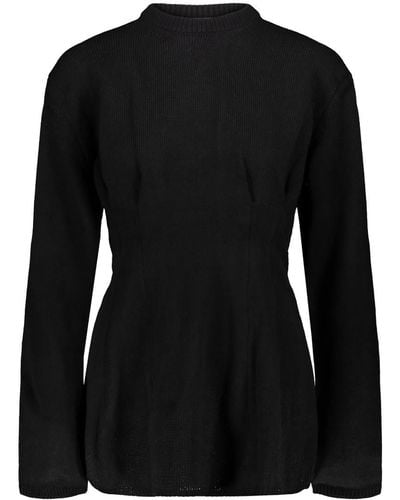 Comme des Garçons Crow-neck Knitted Sweater Clothing - Black