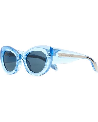 Alexander McQueen Light- Acetate The Curve Sunglasses - Blue