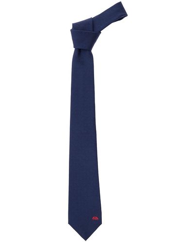 Alexander McQueen Blue Pre-tied Tie With Seal Logo Embellishment In Silk