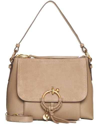 See By Chloé Joan Small Leather And Suede Bag - Natural