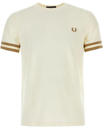 Fred Perry Ivory Piquet T-Shirt - White