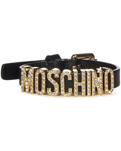 Moschino Crystal Lettering Bracelet - White