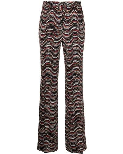Missoni Waves Pattern High Waist Pants - Gray