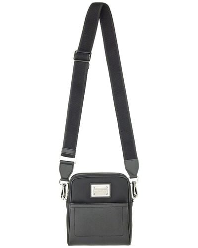 Dolce & Gabbana Shoulder Bag With Logo - Black