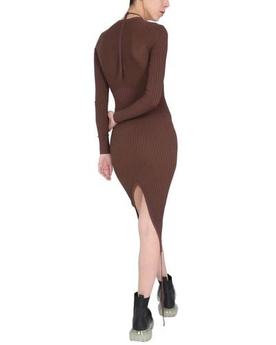 ANDREADAMO Dress With Cut Out Detail - Brown