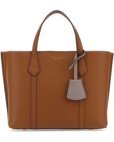Tory Burch Leather Perry Shopping Bag - Brown