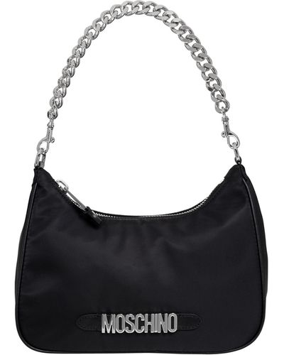 Moschino Leather Hobo Bag - Black