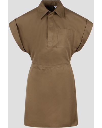 Bottega Veneta Military Dress - Brown