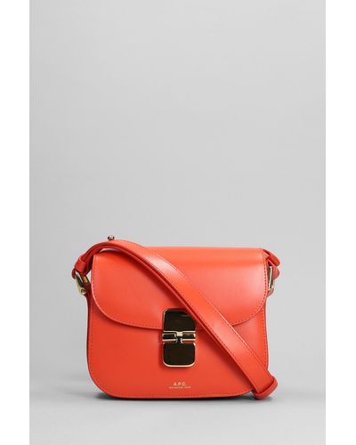 A.P.C. Grace Mini Shoulder Bag In Red Leather