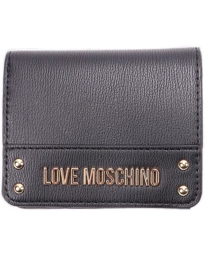 Love Moschino Logo-plaque Press-stud Fastened Bi-fold Wallet - Gray