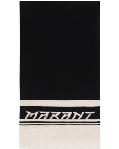 Isabel Marant Casey Logo Knitted Scarf - Black
