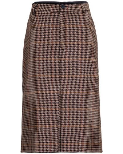 Balenciaga Flt Box Flt Box Skirt In Houndstooth Recycled Wool Skirt - Brown